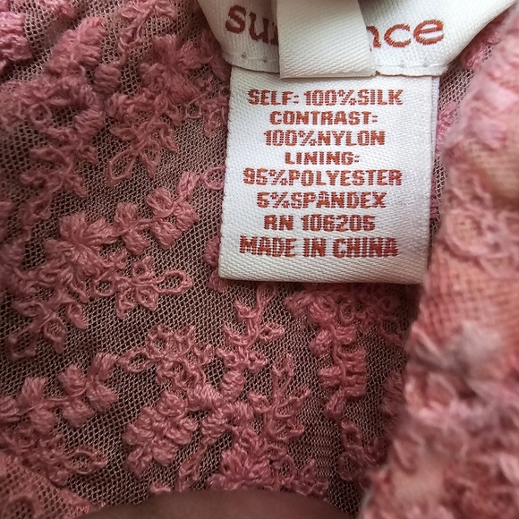 Sundance Lace Semi Sheer Tunic Dress SZ 4 Floral Motif Long Sleeve Romantic - Picture 13 of 14